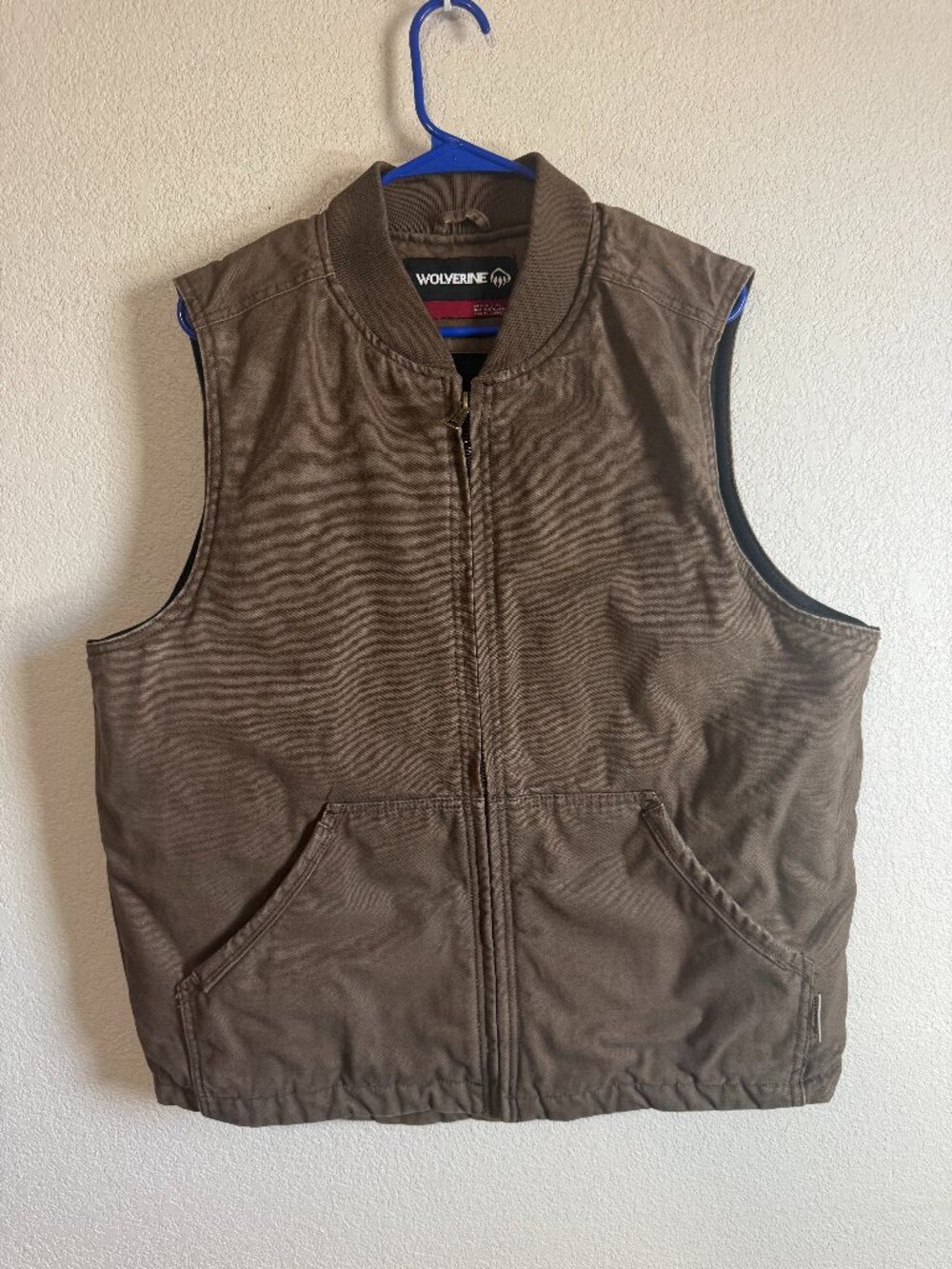 Wolverine Men's Brown Duck Canvas Quilted Lined Workwear Vest Large
